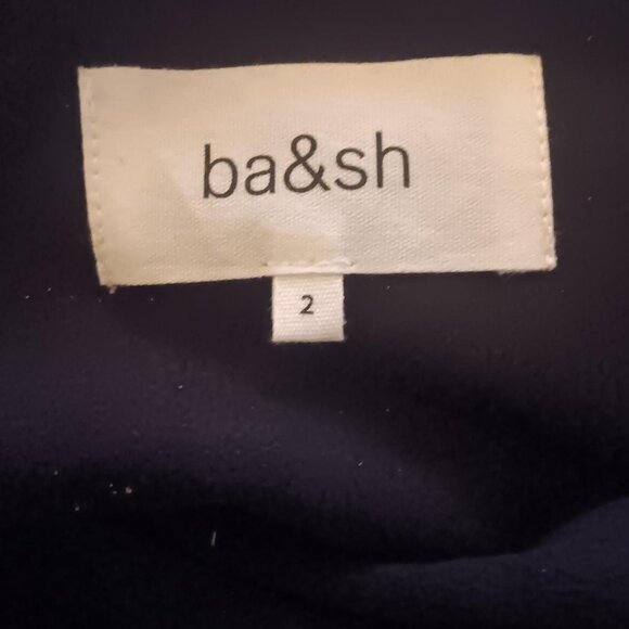 BASH ba&sh Viscose Peyton Collared Noir Short Sleeve Lady Dress Sz. 2 - Picture 3 of 4